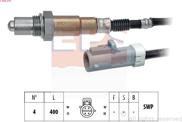 EPS 1.998.219 - Lambda sonda parts5.com