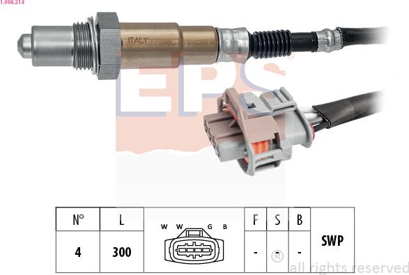 EPS 1.998.214 - Sonda Lambda parts5.com