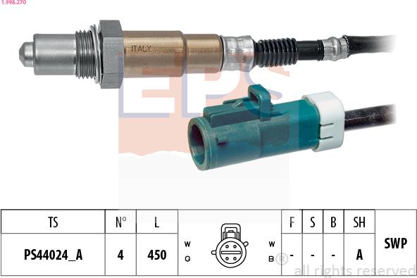 EPS 1.998.270 - Sonda Lambda parts5.com