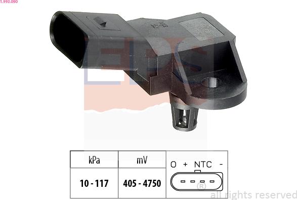 EPS 1.993.090 - Sensor de presión de aire, adaptación a la altura parts5.com