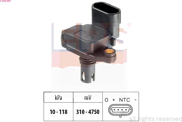 EPS 1.993.087 - Sensor de presión de aire, adaptación a la altura parts5.com