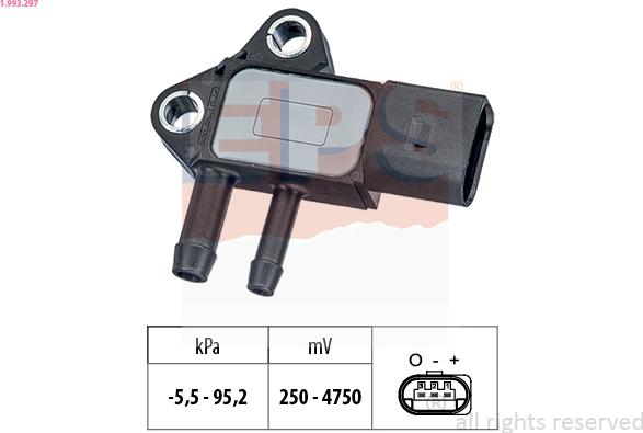 EPS 1.993.297 - Sensor, presión gas de escape parts5.com