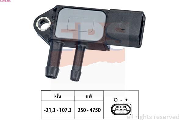 EPS 1.993.265 - Sensor, presión gas de escape parts5.com