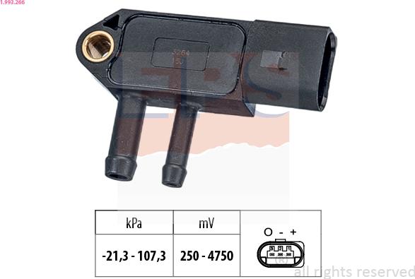 EPS 1.993.266 - Sensor, presión gas de escape parts5.com