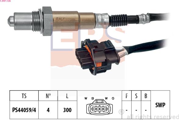 EPS 1.997.136 - Αισθητήρας λάμδα parts5.com