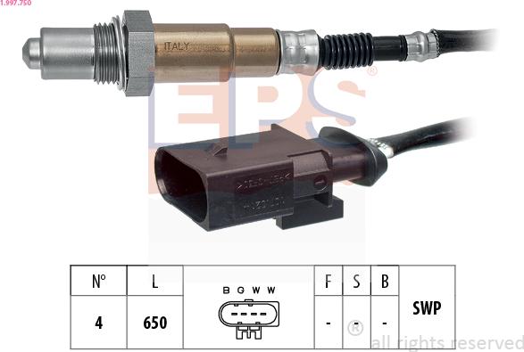 EPS 1.997.750 - Lambda-sonda parts5.com