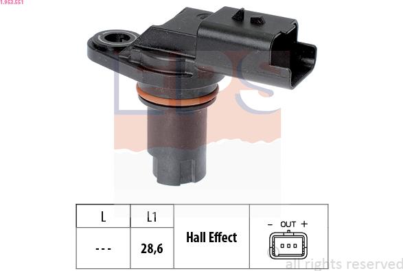 EPS 1.953.551 - Capteur, position d'arbre à cames parts5.com