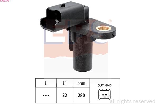 EPS 1.953.579 - Capteur d'angle, vilebrequin parts5.com