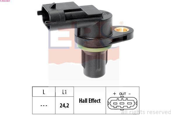 EPS 1.953.651 - Sensor, camshaft position parts5.com