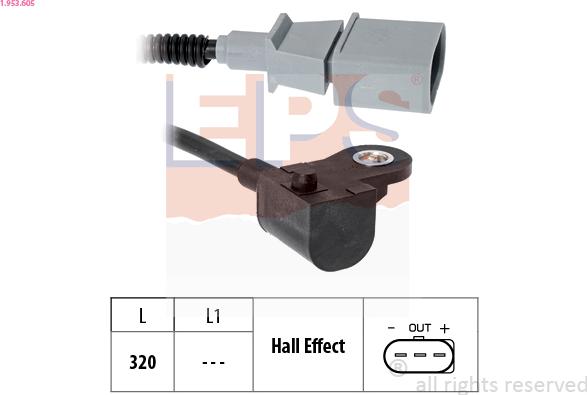 EPS 1.953.605 - Sensor, posición arbol de levas parts5.com
