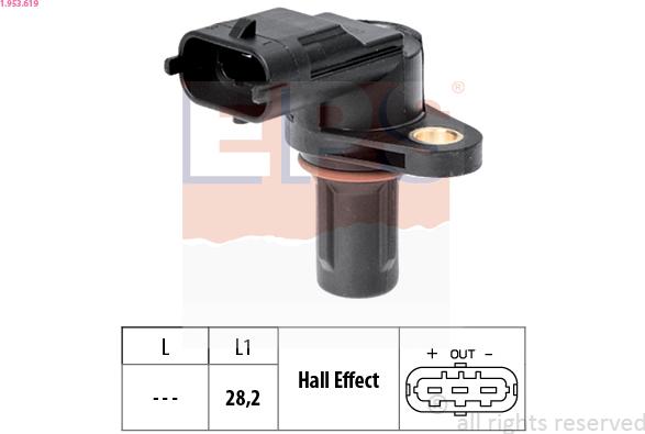 EPS 1.953.619 - Sensor, RPM parts5.com