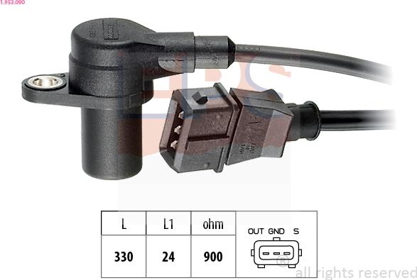 EPS 1.953.090 - Sensor, crankshaft pulse parts5.com