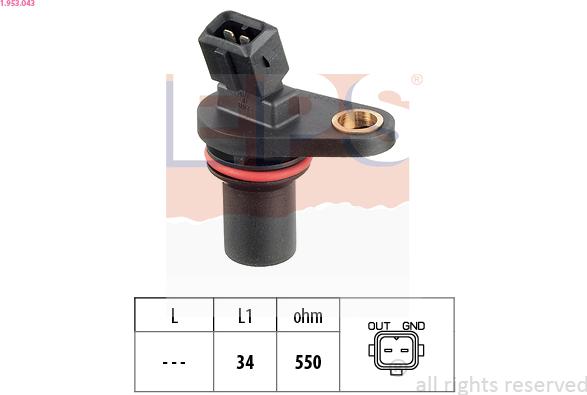 EPS 1.953.043 - Sensor, camshaft position parts5.com