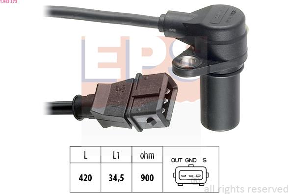 EPS 1.953.173 - Senzor impulsuri, arbore cotit parts5.com