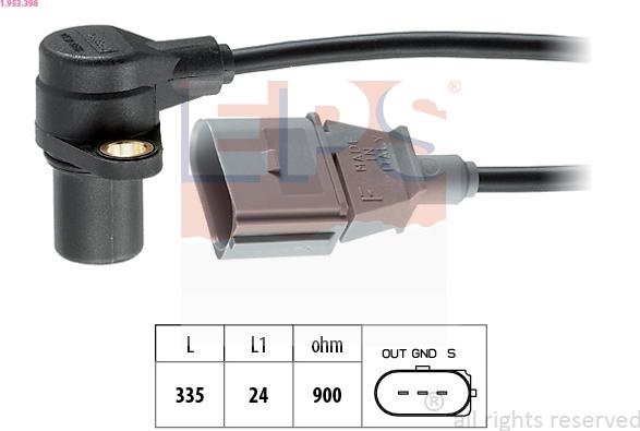 EPS 1.953.398 - Senzor impulsuri, arbore cotit parts5.com