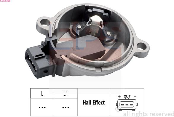 EPS 1.953.365 - Sensor, posición arbol de levas parts5.com