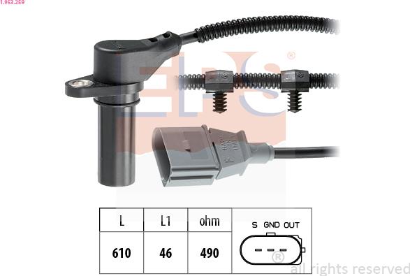 EPS 1.953.259 - Senzor impulsuri, arbore cotit parts5.com