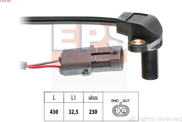 EPS 1.953.202 - Sensor, crankshaft pulse parts5.com