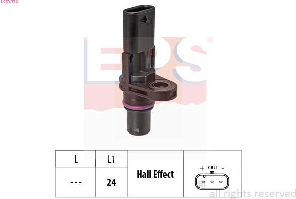 EPS 1.953.774 - Sensor, posición arbol de levas parts5.com