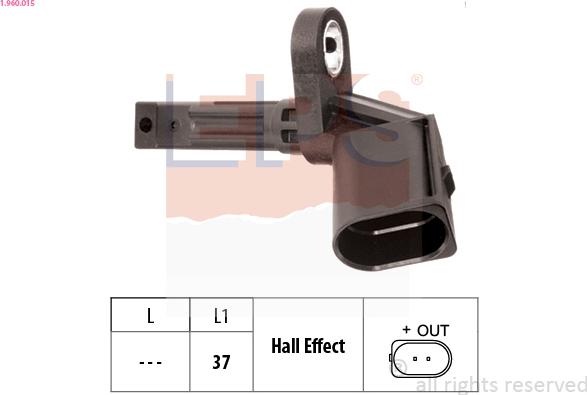 EPS 1.960.015 - Sensor, revoluciones de la rueda parts5.com