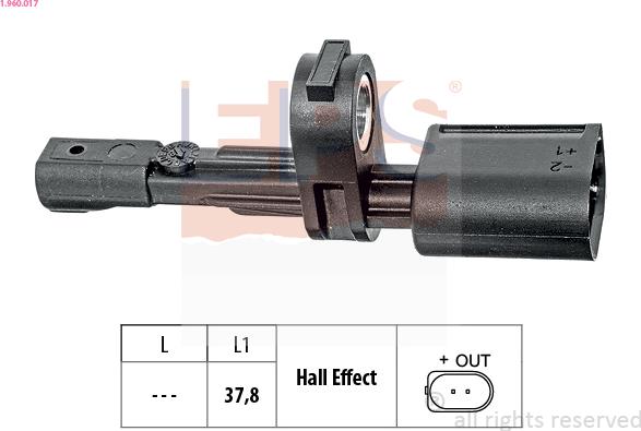 EPS 1.960.017 - Sensor, revoluciones de la rueda parts5.com