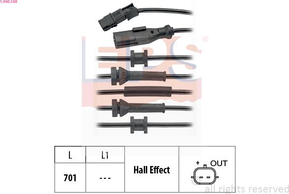 EPS 1.960.169 - Snímač počtu otáčok kolesa parts5.com