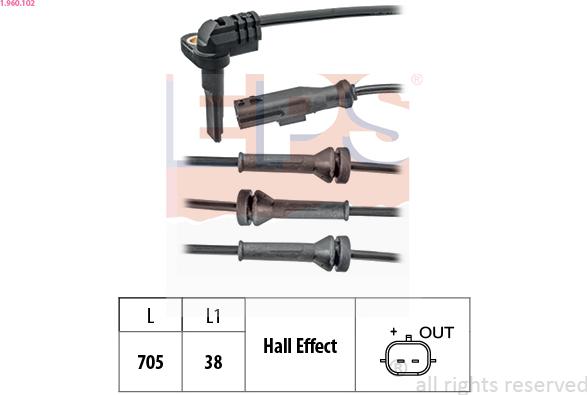 EPS 1.960.102 - ABS-anturi parts5.com