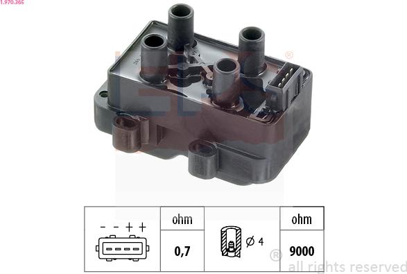 EPS 1.970.365 - Ateşleme bobini parts5.com