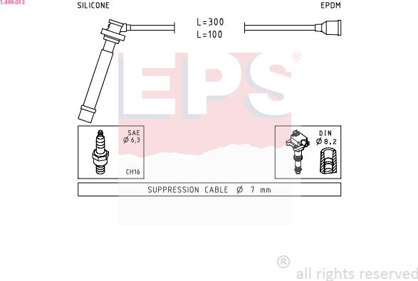 EPS 1.499.013 - Juego de cables de encendido parts5.com