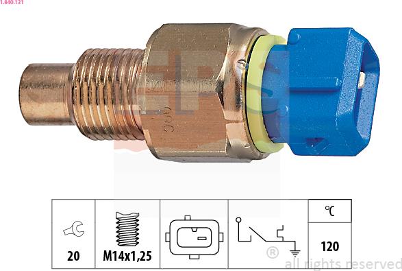 EPS 1.840.131 - Sensor, temperatura del refrigerante parts5.com