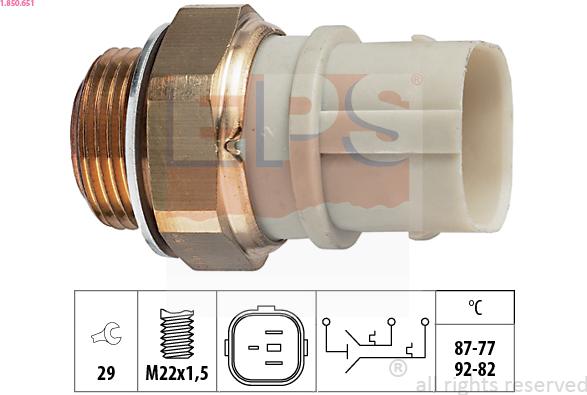 EPS 1.850.651 - Teplotný spínač ventilátora chladenia parts5.com