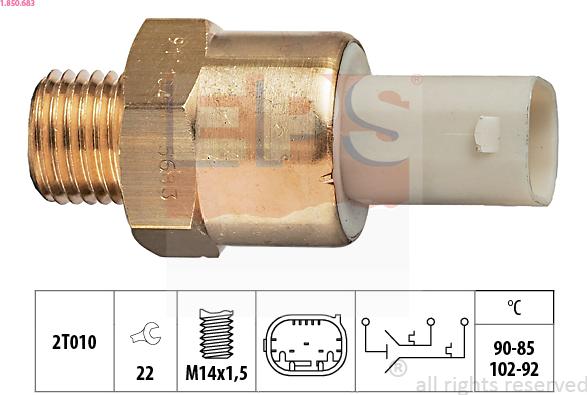 EPS 1.850.683 - Temperature Switch, radiator / air conditioner fan parts5.com