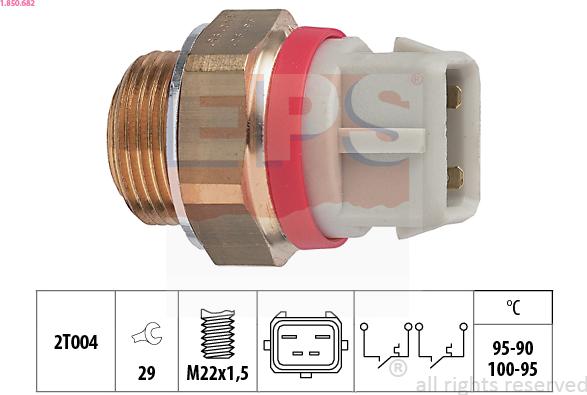 EPS 1.850.682 - Comutator temperatura, ventilator radiator parts5.com