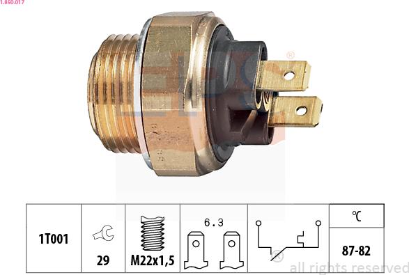 EPS 1.850.017 - Lämpökytkin, jäähdyttimen puhallin parts5.com