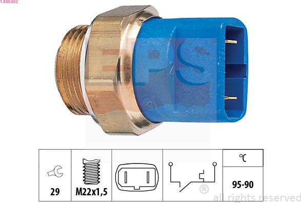 EPS 1.850.032 - Temperature Switch, radiator / air conditioner fan parts5.com