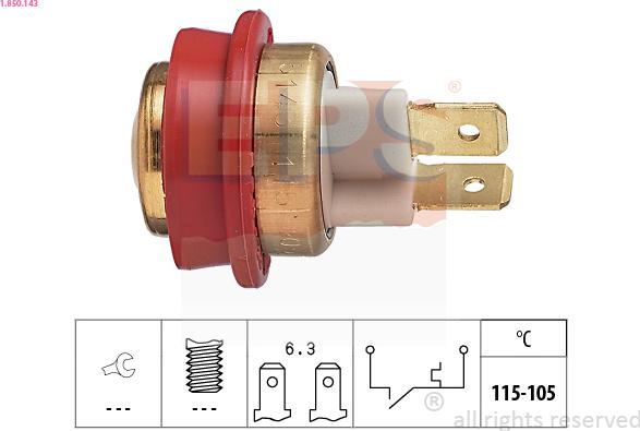 EPS 1.850.143 - Interruptor de temperatura, ventilador del radiador parts5.com