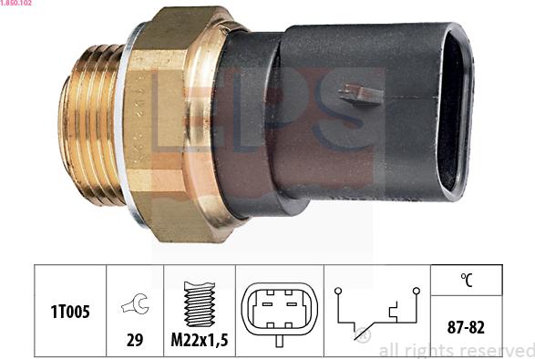 EPS 1.850.102 - Comutator temperatura, ventilator radiator parts5.com