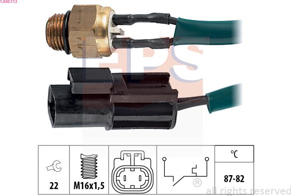 EPS 1.850.112 - Sıcaklık şalteri, radyatör fanı parts5.com