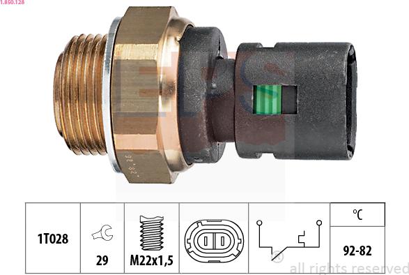 EPS 1.850.128 - Interrupteur de température, ventilateur de radiateur parts5.com