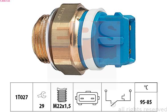 EPS 1.850.122 - Teplotný spínač ventilátora chladenia parts5.com