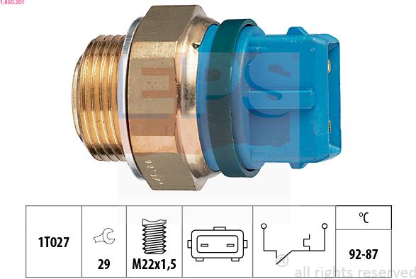 EPS 1.850.201 - Teplotný spínač ventilátora chladenia parts5.com