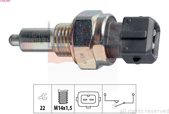 EPS 1.860.099 - Interruptor, piloto de marcha atrás parts5.com