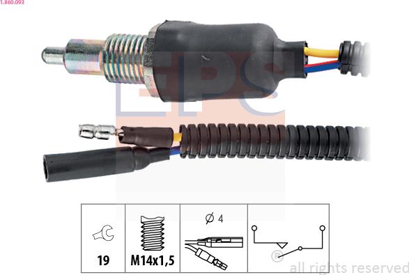 EPS 1.860.093 - Interruptor, piloto de marcha atrás parts5.com