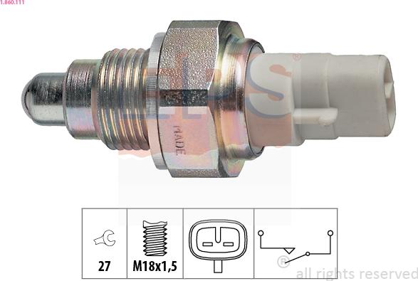 EPS 1.860.111 - Διακόπτης, φώτα όπισθεν parts5.com