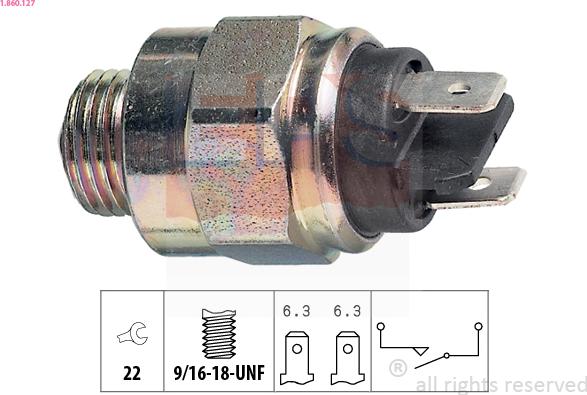 EPS 1.860.127 - Interruptor, piloto de marcha atrás parts5.com