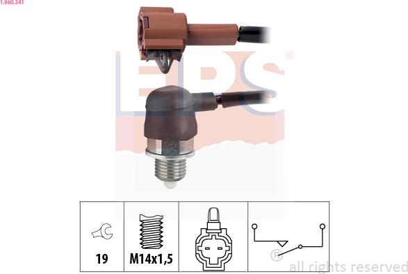 EPS 1.860.341 - Kapcsoló, tolatólámpa parts5.com