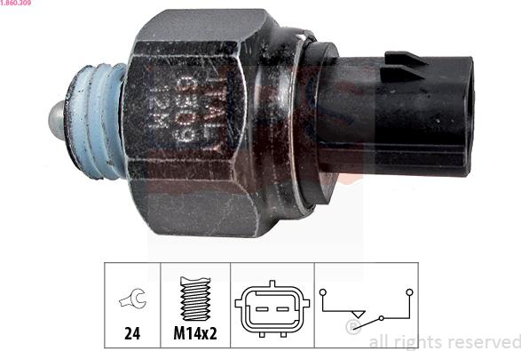 EPS 1.860.309 - Interruptor, piloto de marcha atrás parts5.com