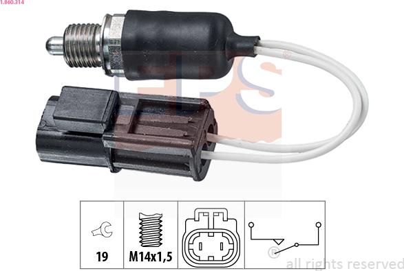 EPS 1.860.314 - Switch, reverse light parts5.com