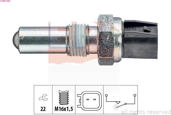 EPS 1.860.283 - Switch, reverse light parts5.com