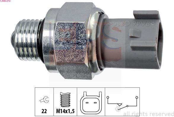 EPS 1.860.272 - Contacteur, feu de recul parts5.com